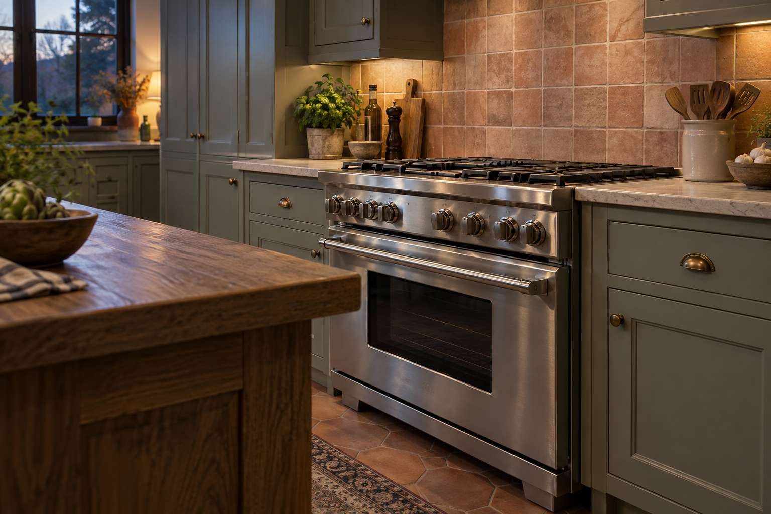 Illustrative Thermador range in a residential kitchen — AI image for Sub-Zero Repair Golden’s Bridge